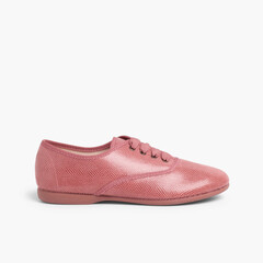 Girl´s and women´s snakeskin-type bluchers Pink