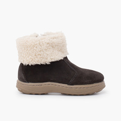 Sport sole boot with zipper and shearling  Grey