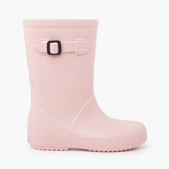 Pastel buckle rain boots Blush pink