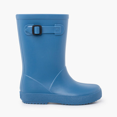 Pastel buckle rain boots Blue