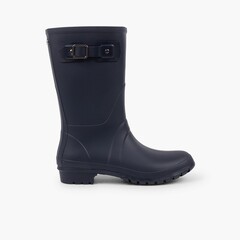 Mid-Calf Wellies For Women and Children  Navy Blue