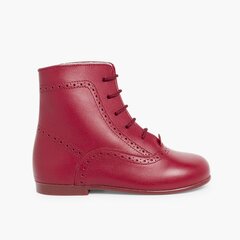 Leather Pascuala Boots  Burgundy
