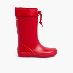 Adjustable high top wellington boots Red