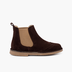  Side stretch chopped chelsea boot Brown