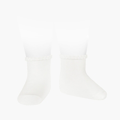  BABY SOCKS WITH OPENWORKED CUFF White