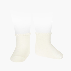  BABY SOCKS WITH OPENWORKED CUFF Cava