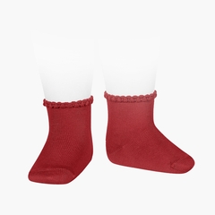  BABY SOCKS WITH OPENWORKED CUFF Red