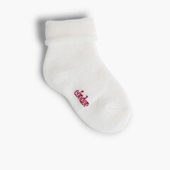 Wool and terry cloth baby socks  White