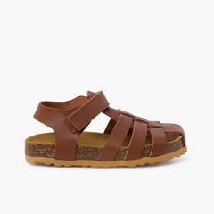 Boy's leather crab sandals with bio sole Leather