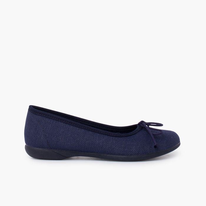 Girls Linen Ballet Flats Pisamonas Ceremony Shoes