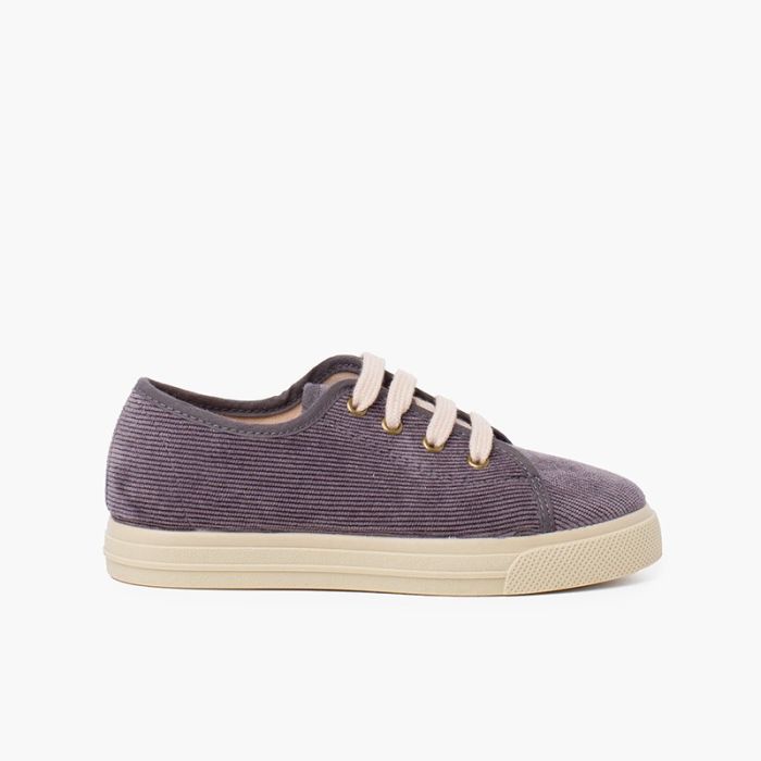 Corduroy shoes with wide sole