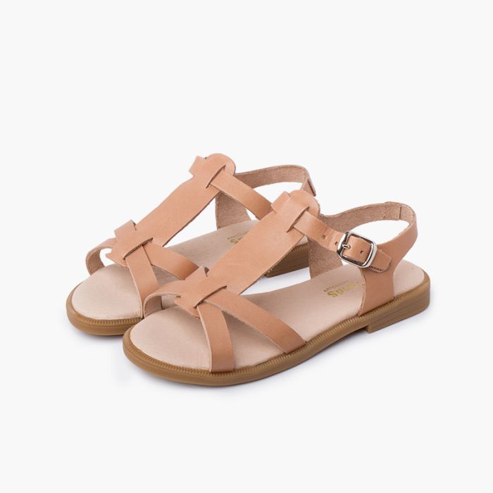 Beige leather sandals hotsell