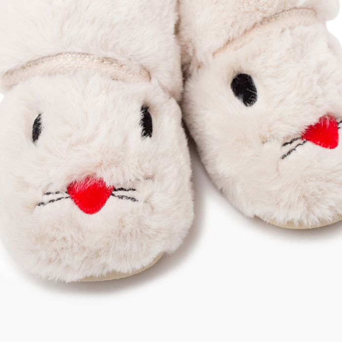 Soft fur bunny slippers