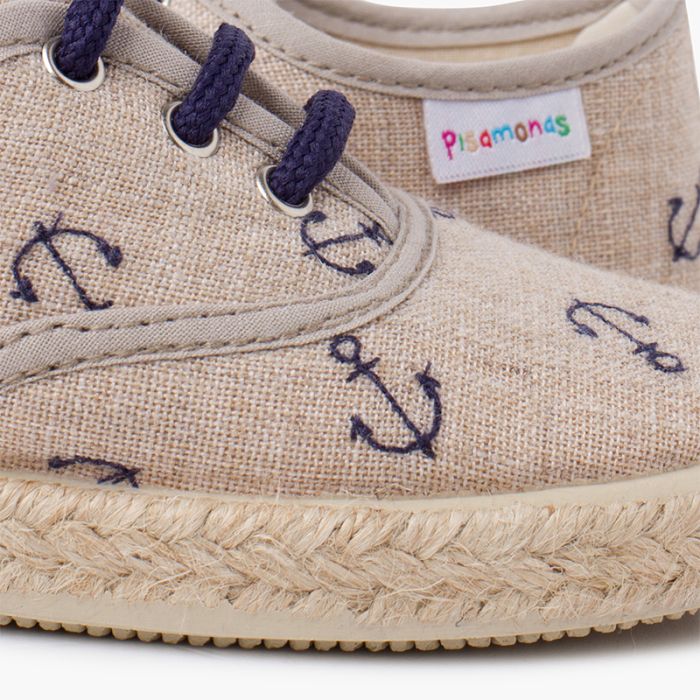 Anchor print canvas trainers Child s lace up trainers