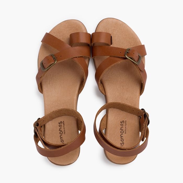 Buckle leather sandals outlet