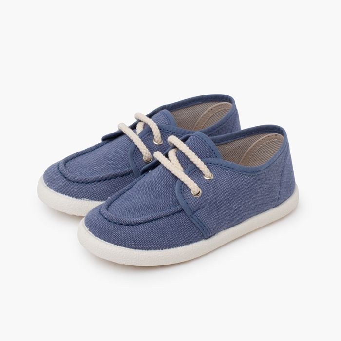 Canvas Organic Boat Shoes White Sole