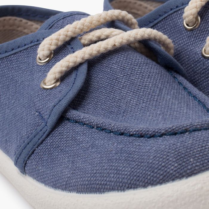 Canvas Organic Boat Shoes White Sole