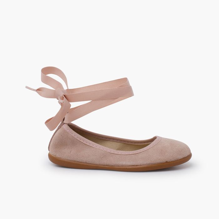 Ballet pumps elastic bow and bracelet
