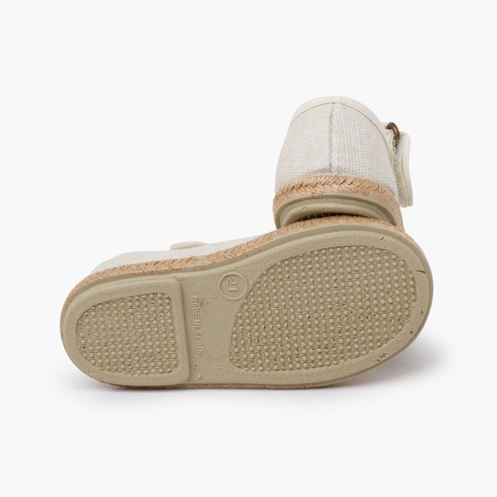 Ecological cotton Mary Janes with jute sole