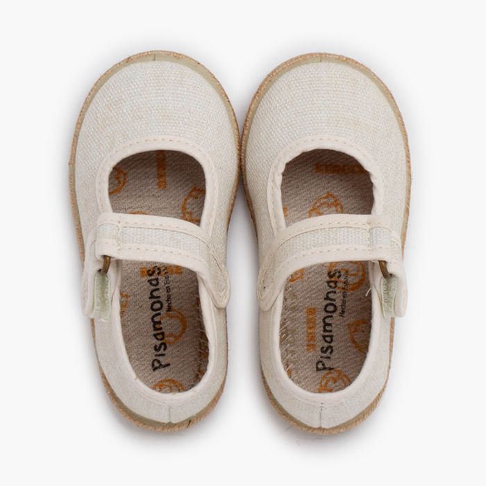 Ecological cotton Mary Janes with jute sole