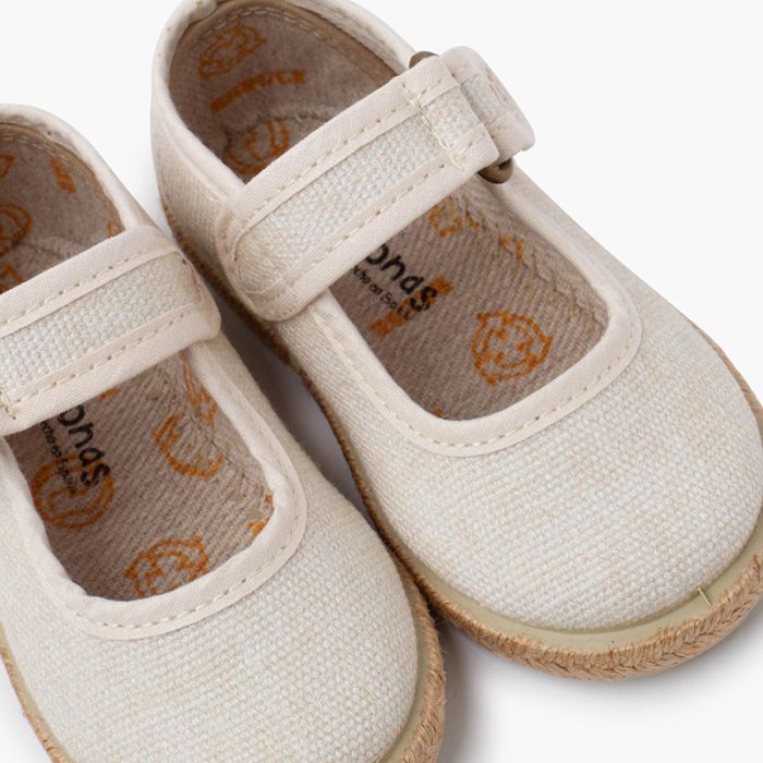 Ecological cotton Mary Janes with jute sole