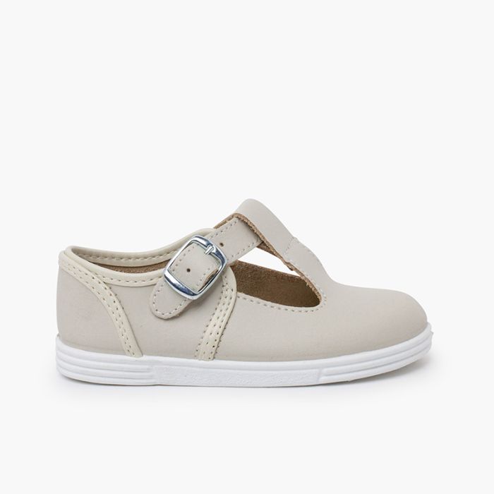 Beige t bar shoes store