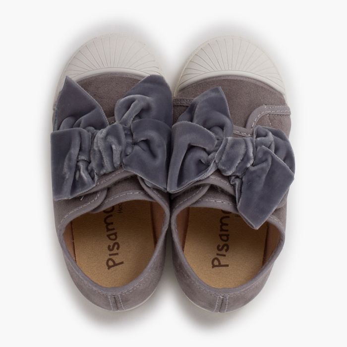 Velvet bow trainers