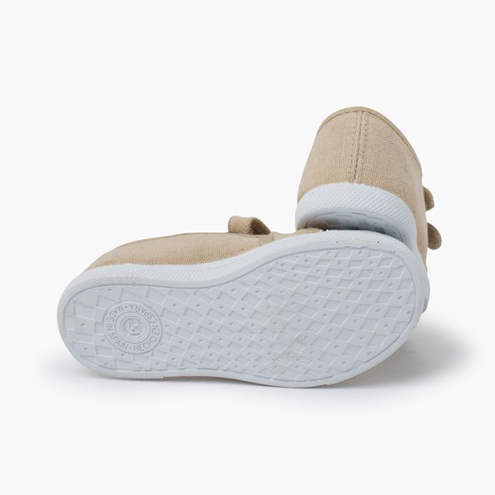 Soft eco canvas trainers hook and loop straps