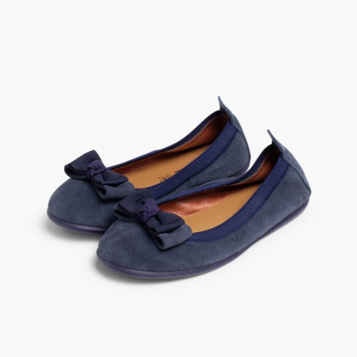 Girls navy ballet pumps clearance