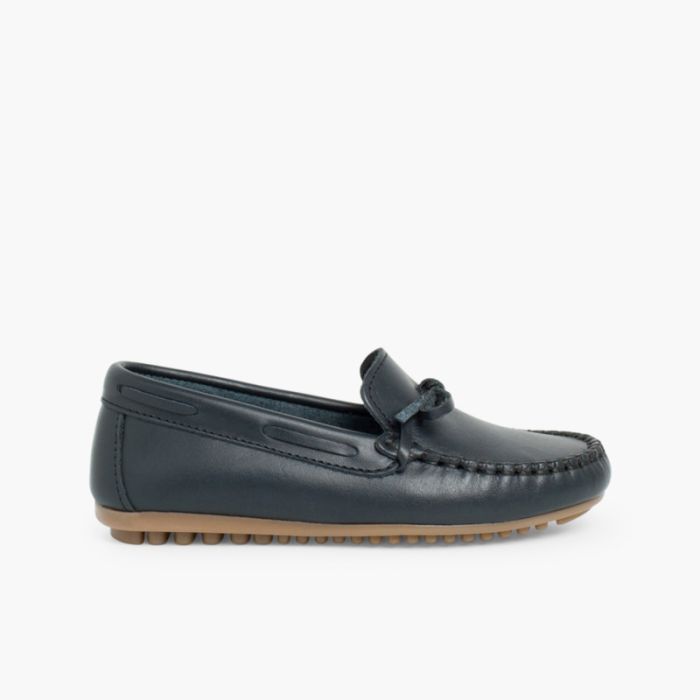 Boy s Leather Ribbon Moccasins. Spanish shoes for boys