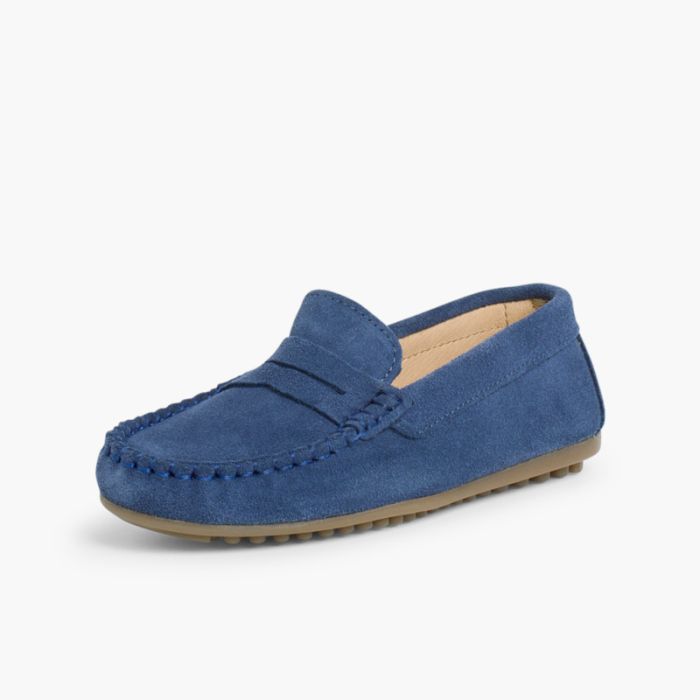 Boys navy suede loafers clearance