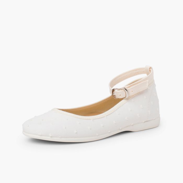 Plumetis Ballet Flats Ballet Flats With Buckle Strap