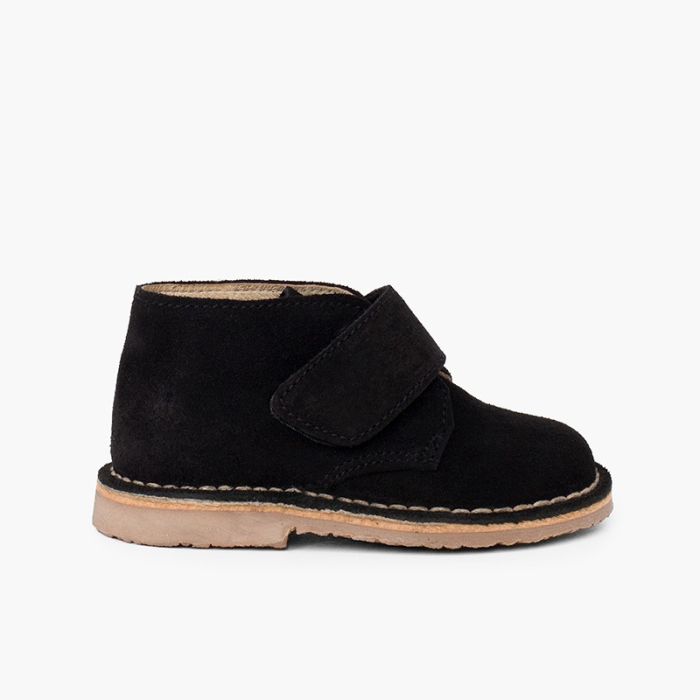 Kids Riptape Suede Desert Boots