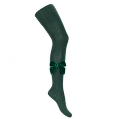 Tights with velvet bow  Pine