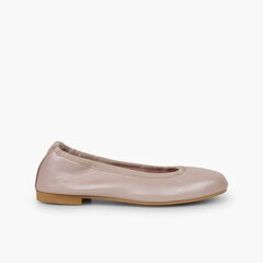 Pearlescent Leather Ballet Flats for Women and Girls Blush pink