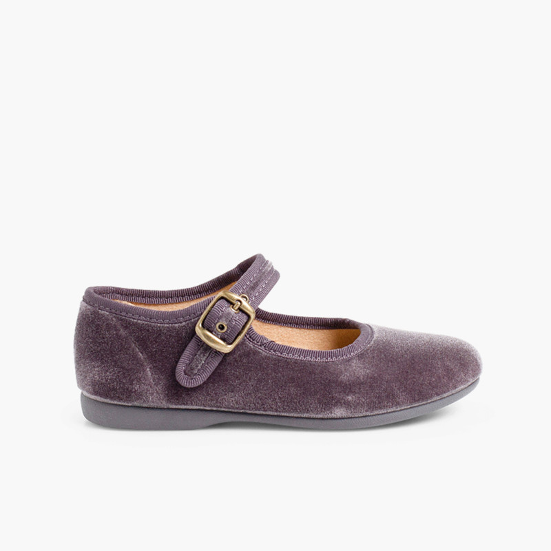 Girls velvet discount dress shoes
