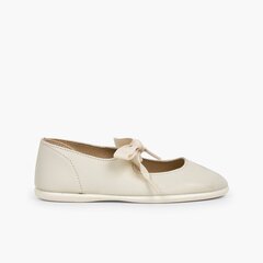 Angel-style Leather Mary Janes Off-White