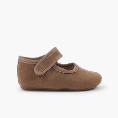 Baby girl Serratex Mary Janes with loop fasteners Taupe