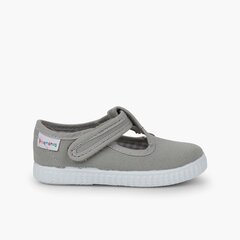 Boys T-Bar loop fasteners Shoes Grey