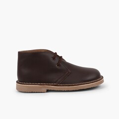Safari Boots leather Laces Wool Inner Lining Brown