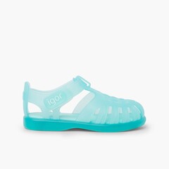 Basic jelly shoes with loop fasteners tobby Aquamarine
