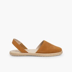 Closed Toe Suede Sandals for Women and Girls Camel