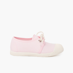 Canvas Casual Trainers with Rubber Toe Cap Pink