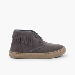 High Top Trainers with Fringe for Kids  Grey