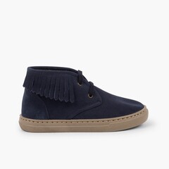 High Top Trainers with Fringe for Kids  Navy Blue