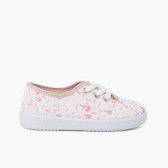 Canvas Kids Sneakers Laces Balloons Pink