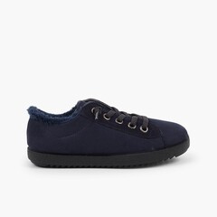 Boys winter trainers with fur lining Navy Blue