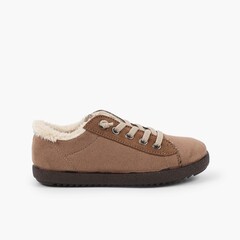 Boys winter trainers with fur lining Taupe