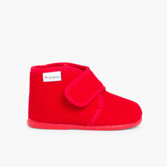 Corduroy Slippers Boots Red