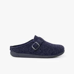  Clogs house buckle padded plant Navy Blue